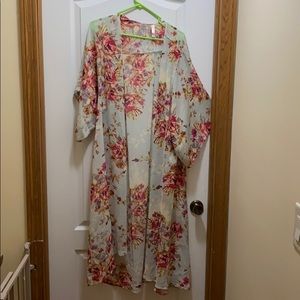 Mint Green and floral Xhilaration long cover up.